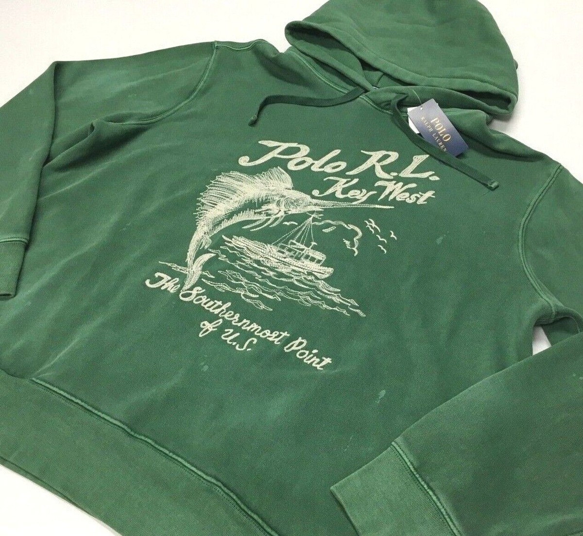 Polo Ralph Lauren VTG Key West Fishing Tuna Embroidered Fleece