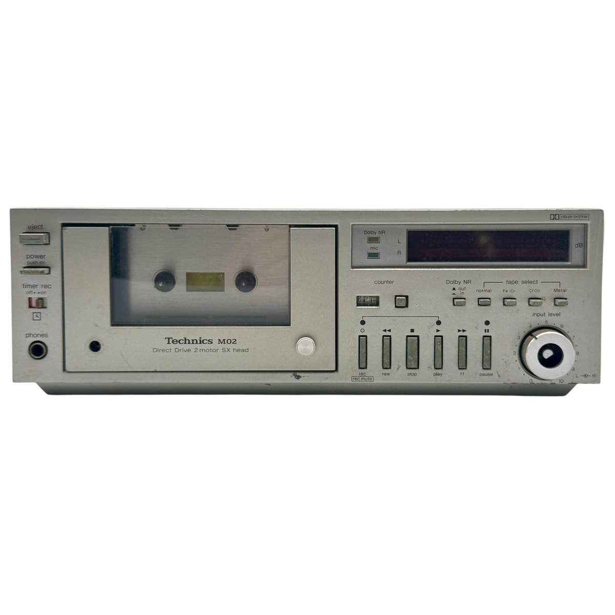 Vintage Technics RS-M02 Cassette Deck Silver Japan Direct Drive