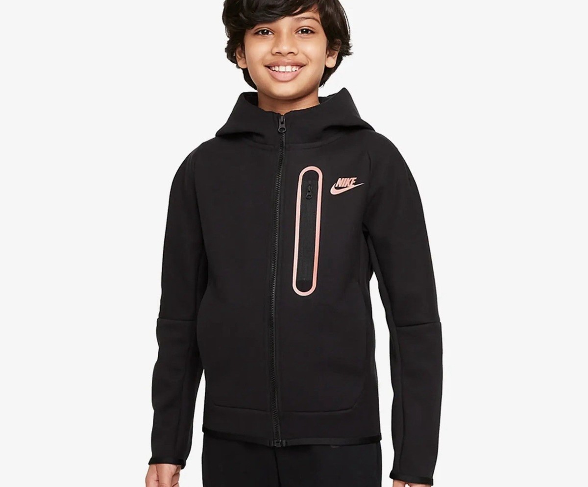 Nike Sportswear Tech Fleece Full Zip Hoodie Black/Orange DJ5494