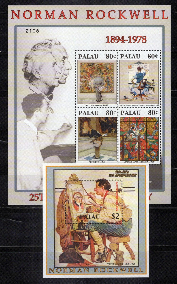 Palau 748-749 MNH Norman Rockwell Paintings ZAYIX 0324L0068 | eBay