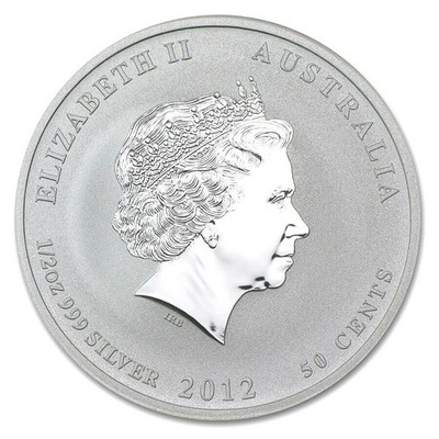 2012 1/2 oz Silver Australia Lunar Year of the Dragon~ w/ Perth