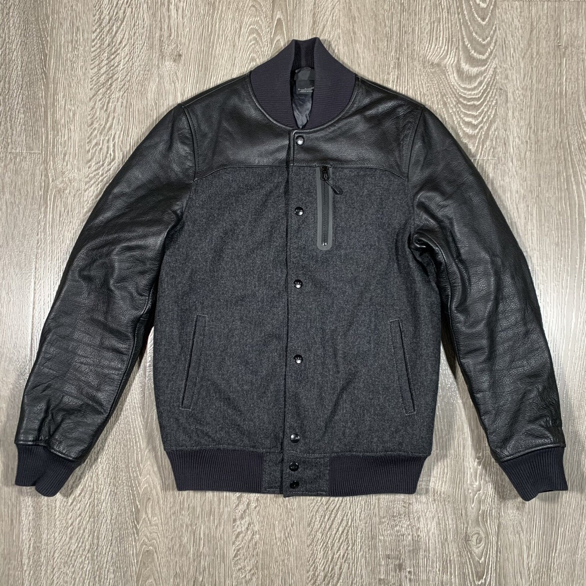 NIKE NSW Destroyer Varsity Jacket Wool Leather (404869-071) BLACK