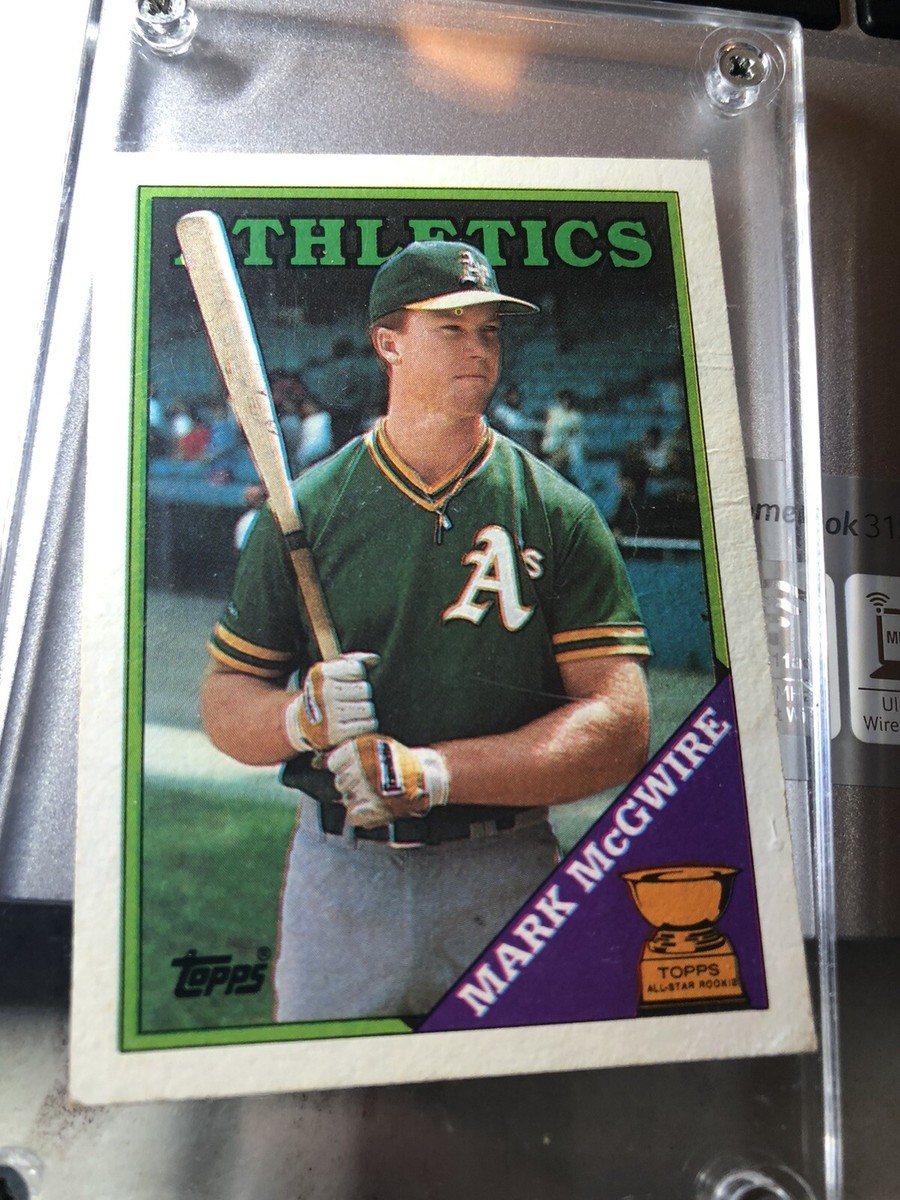 Topps Rookie Mark McGwire #580 Baseball Card ERROR CARD Blue Line