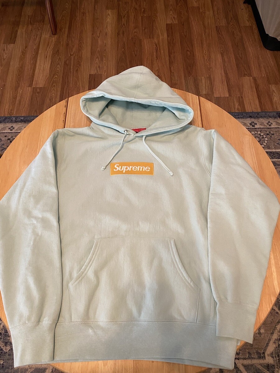 New Supreme Box Logo Hoodie Ice Blue (FW17) Medium - Ships Same