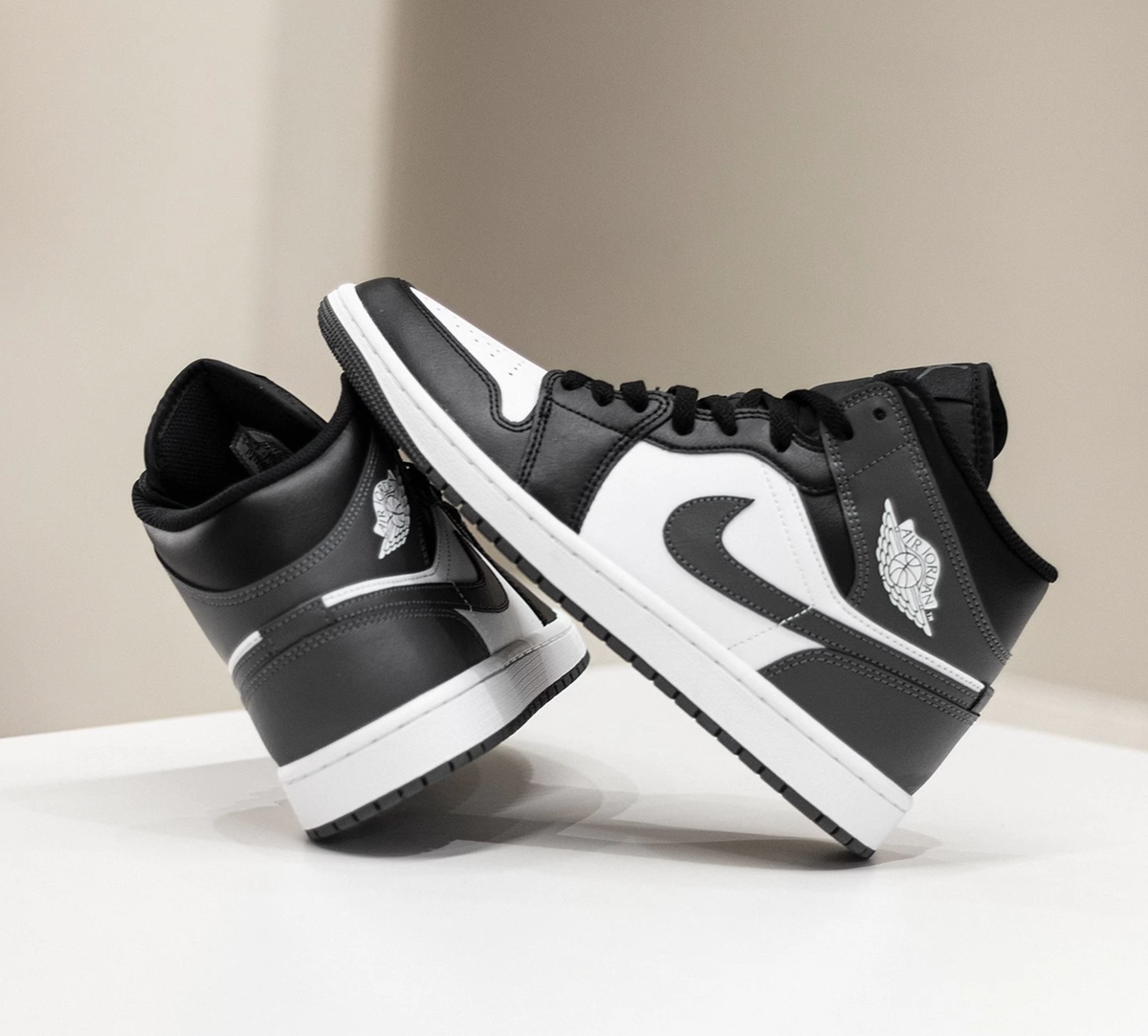 Nike Air Jordan 1 Mid Black White Iron Grey DQ8426-001 Men's Size