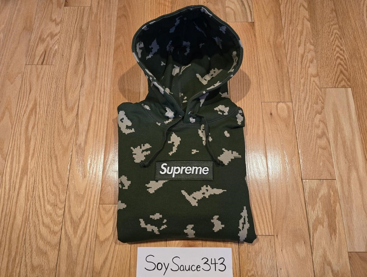 NEW SUPREME BOX LOGO HOODIE HOODED SWEATSHIRT OLIVE RUSSIAN CAMO