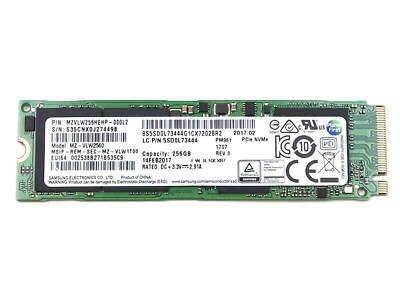 ✔️MZ-VLW2560 PM961 256GB M.2 2280 PCI-Express 3.0 x4 NVMe SSD