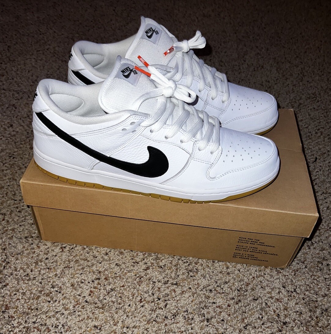Original 2018 Nike SB Dunk Low Pro ISO Orange Label White Black
