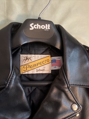 Schott 613 Perfecto Men's Leather Motorcycle Jacket Size 38, Made