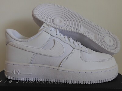 Nike Air Force 1 07 LV8 White-White-Metallic Silver Mens Sz 10