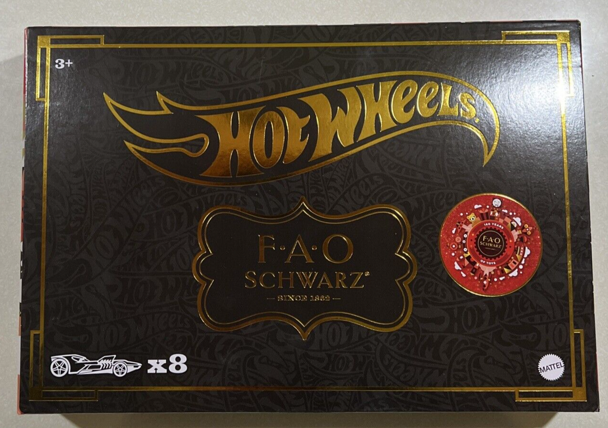 NEW 2022 Hot Wheels FAO Schwarz Gold - 8pk 160th Anniversary VHTF