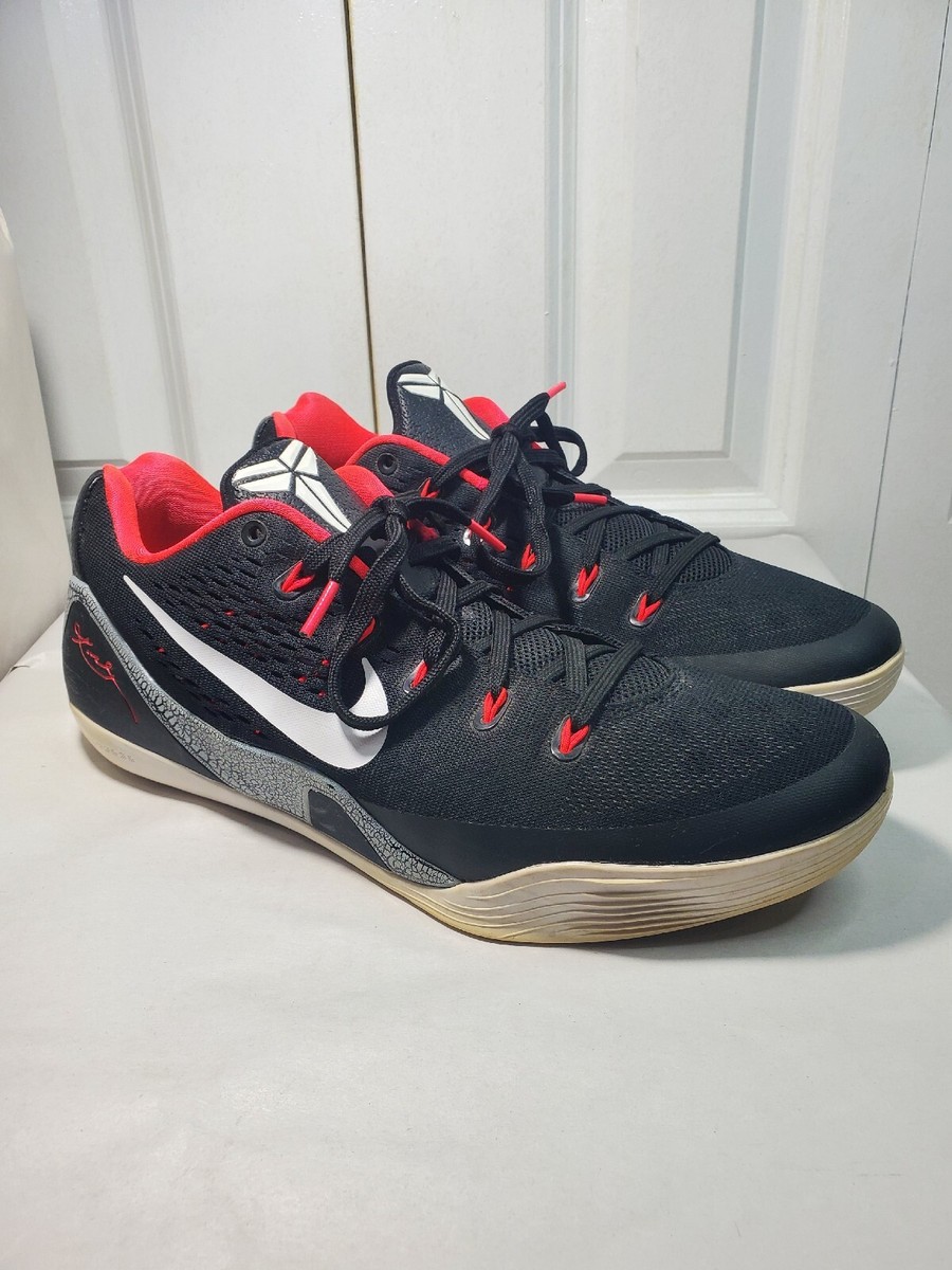 Nike Kobe IX 9 EM “Laser Crimson” Red Black Grey Size 11.5 646701