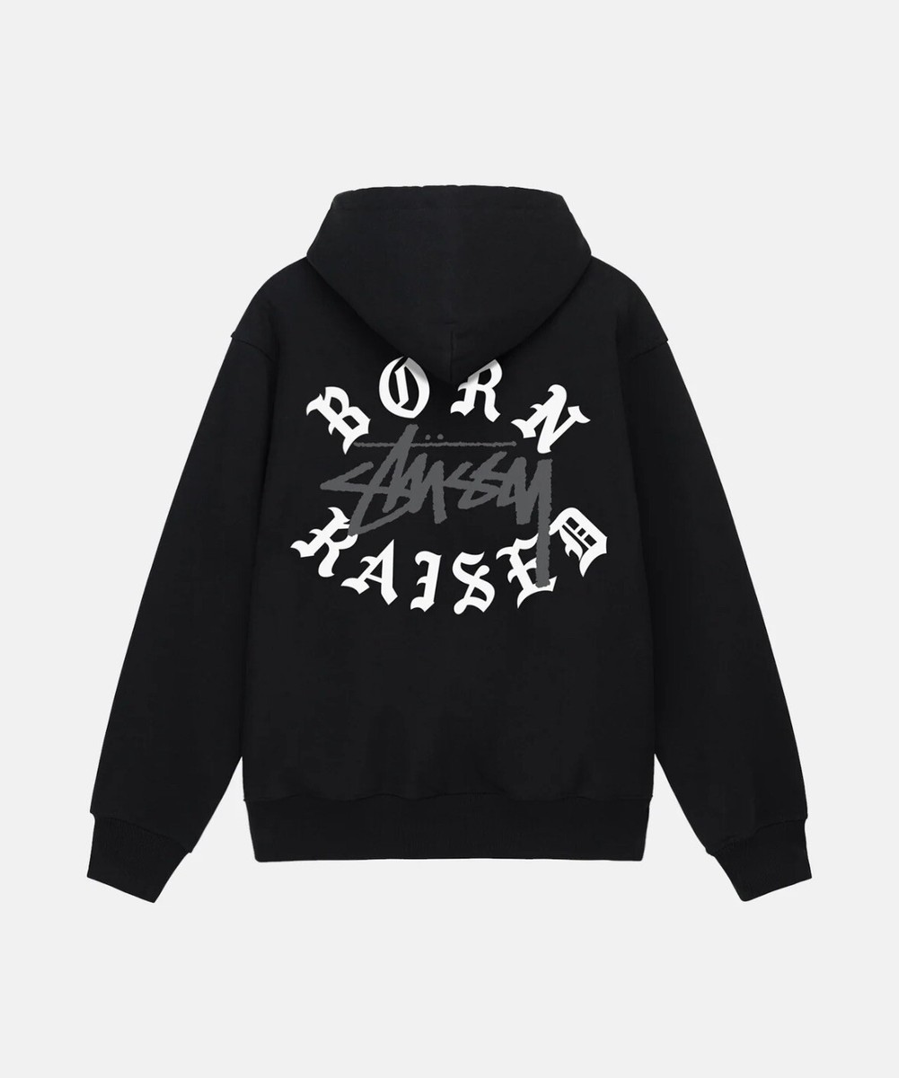 STUSSY & BORN X RAISED RAISED LOGO ZIP HOODIE CONFIRMED X-LARGE | eBay