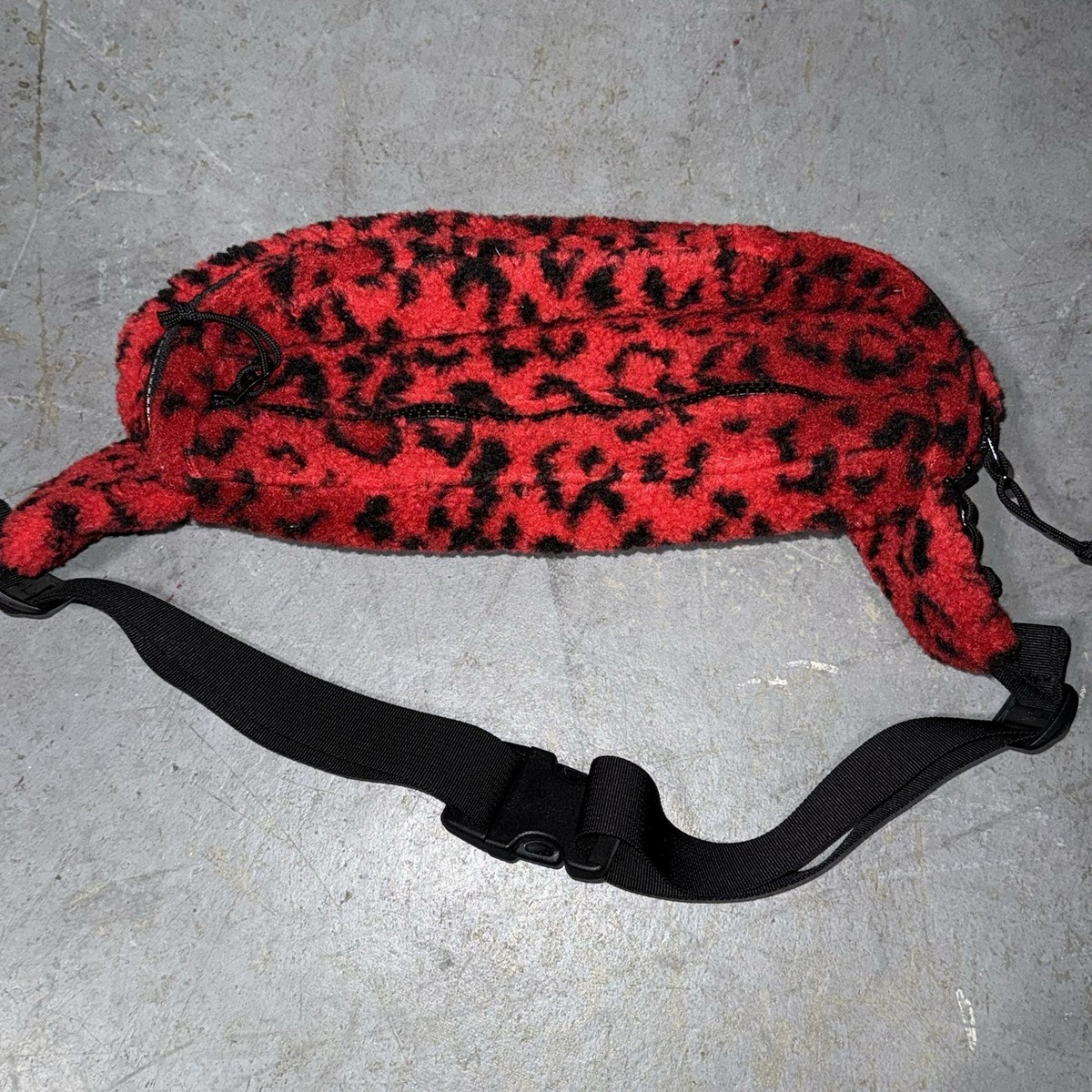 FW17 Supreme leopard fleece red waist bag Shoulder Bum Belt Rare