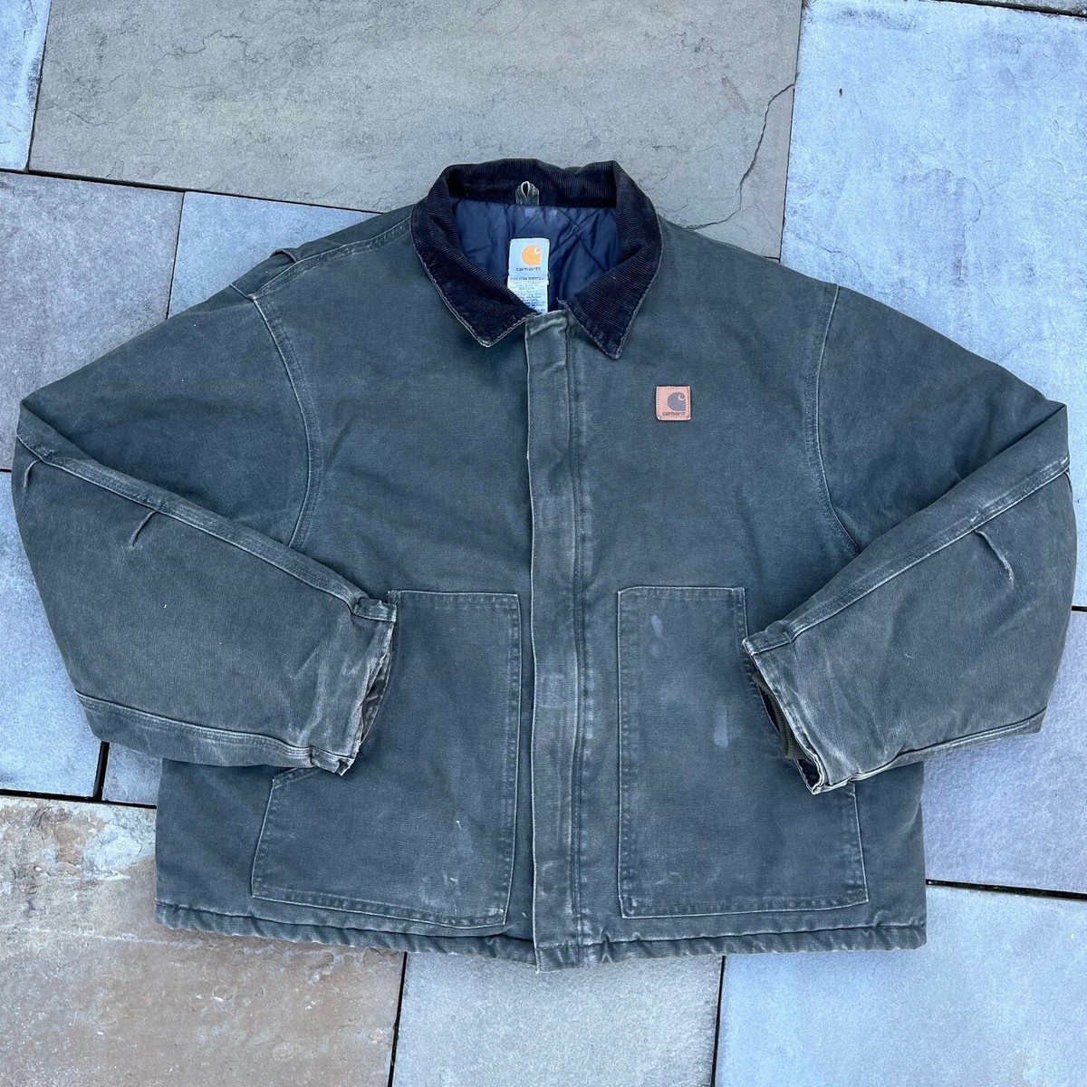 Vintage Carhartt Mens J22MOS 2XL Arctic Quilt Lined Moss Green