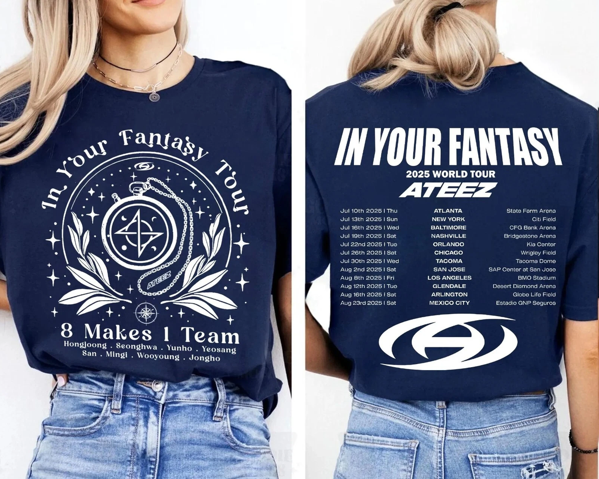 Ateez 2025 World Tour in Your Fantasy Retro Vintage Shirt T-Shirt