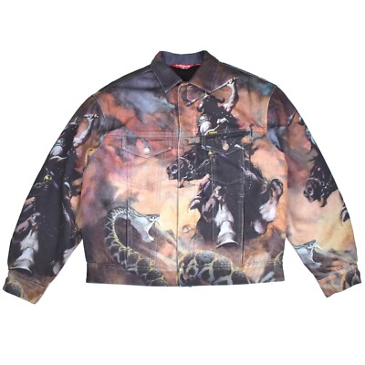 NWT Supreme Frank Frazetta Artwork Print Sherpa Trucker Jacket