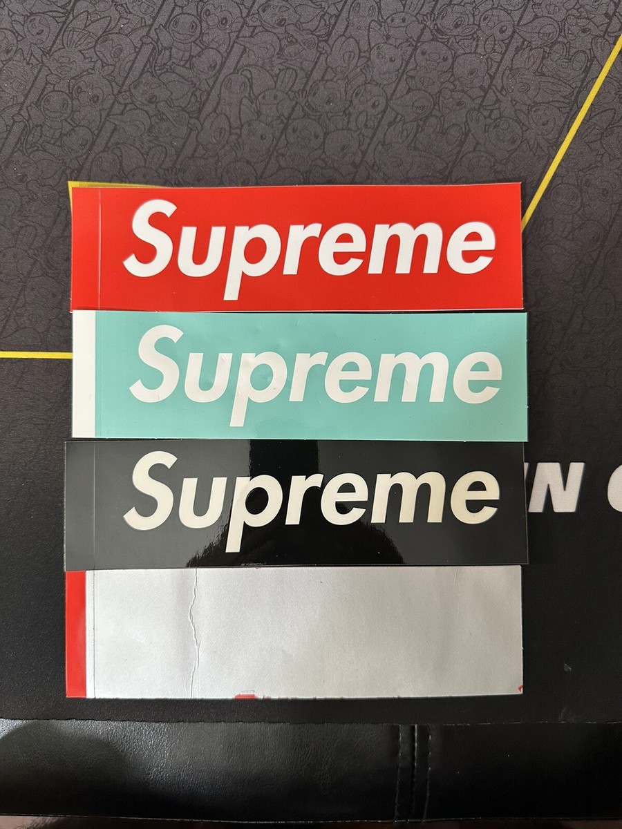 Supreme Box Logo Lot Of 4 Tiffany Black Red Scratch Off | eBay