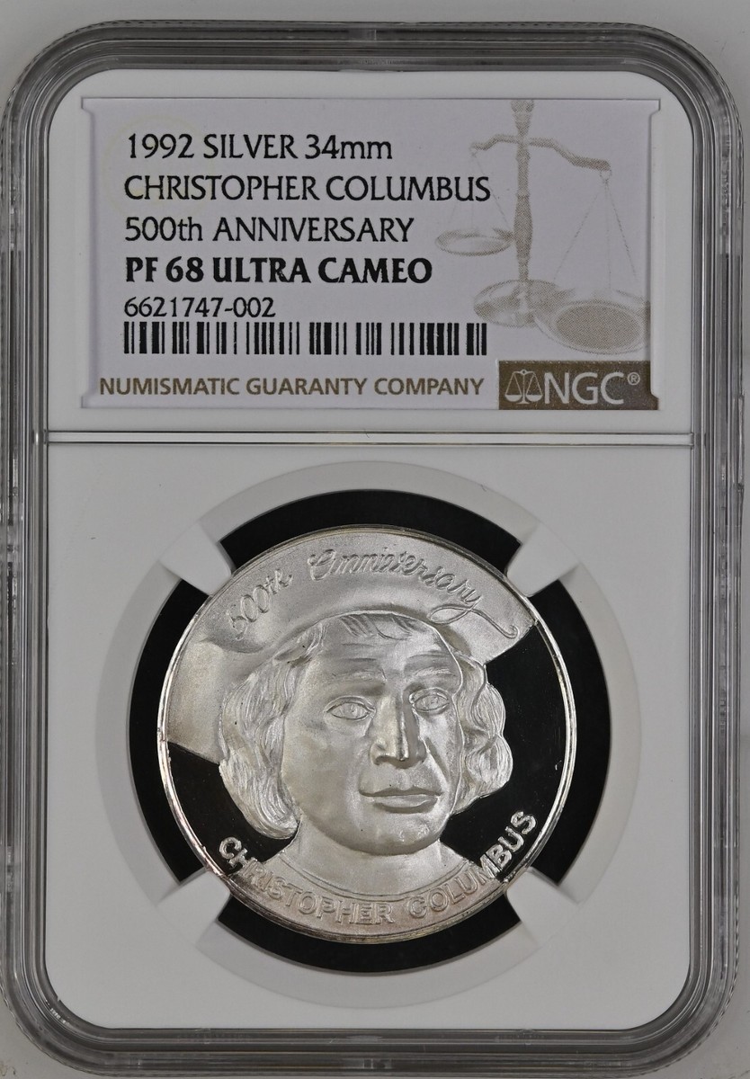 1992 Christopher Columbus 500 Anniversary Silver Proof Medal NGC