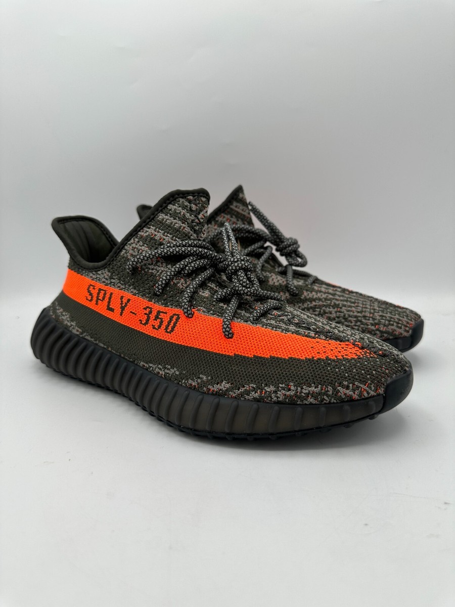 Size 9.5 - adidas Yeezy Boost 350 V2 Carbon Beluga Gray Orange | eBay
