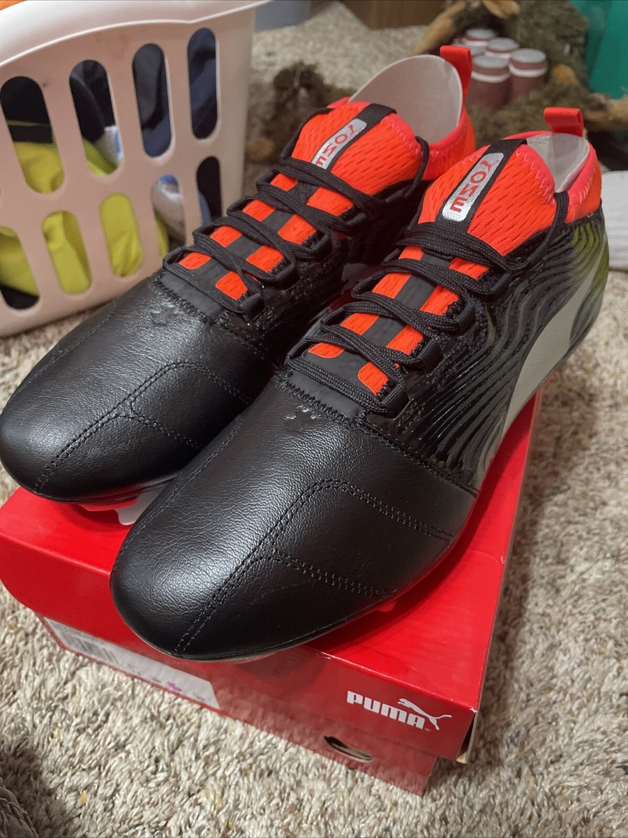 Puma One 18.3 FG Soccer Cleats Men's 11 Black Silver Red 104538-01