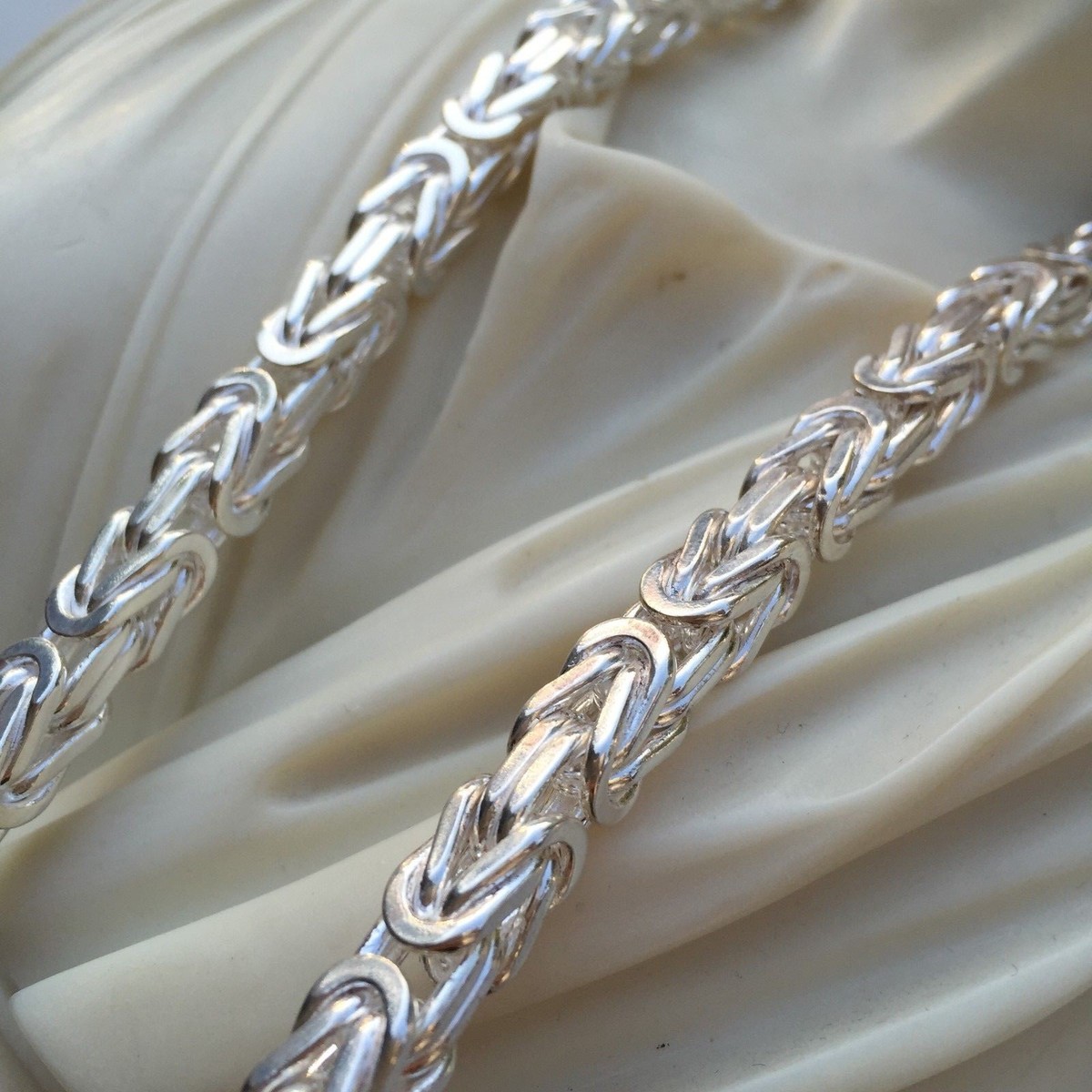 925 Sterling Silver Men Byzantine Kings Chain Necklace Solid 6.5mm