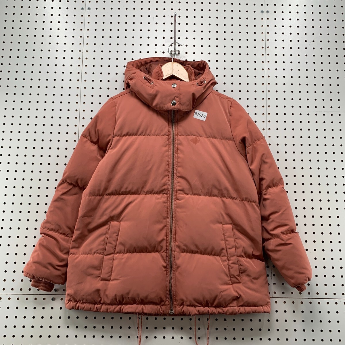 Madewell Down Puffer Jacket Womens XS Peach Pink Hooded
