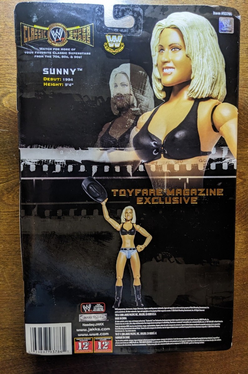 WWE SUNNY CLASSIC SUPERSTARS RARE 1/100 FIGURE W/ SIGNED 8X10 JSA