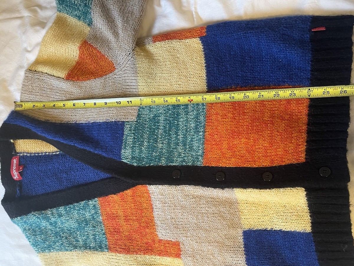 Supreme Patchwork Mohair Cardigan Sweater Knit Size Medium | eBay