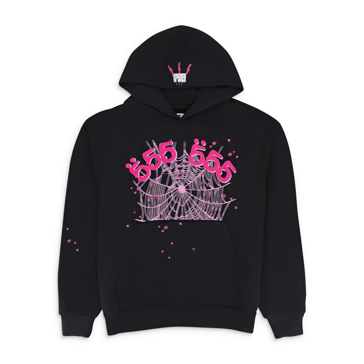 NWT SP5DER 555 WEB BLACK/PINK HOODIE SIZE L $200 | eBay
