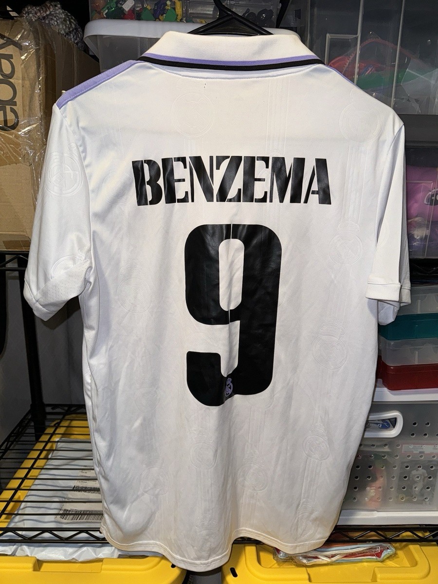 REAL MADRID ADIDAS 2022/2023 FOOTBALL HOME JERSEY #9 BENZEMA SIZE