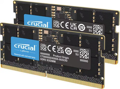 Crucial - 128GB Kit (2x64GB) DDR5 5600MHz C46 SODIMM Laptop Memory