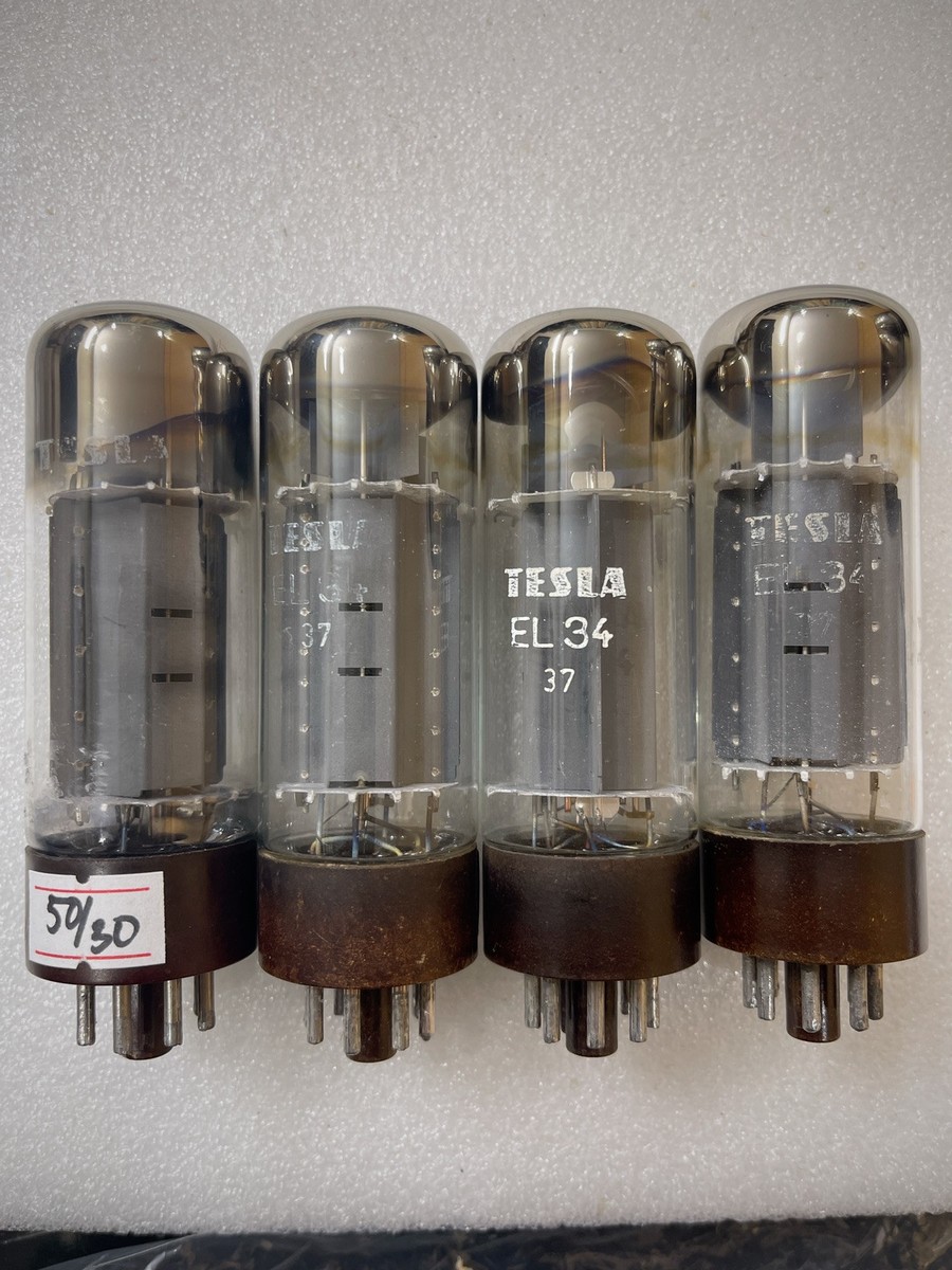 Tesla EL34 6CA7 Brown Base Welded Plate OO getter tested NOS