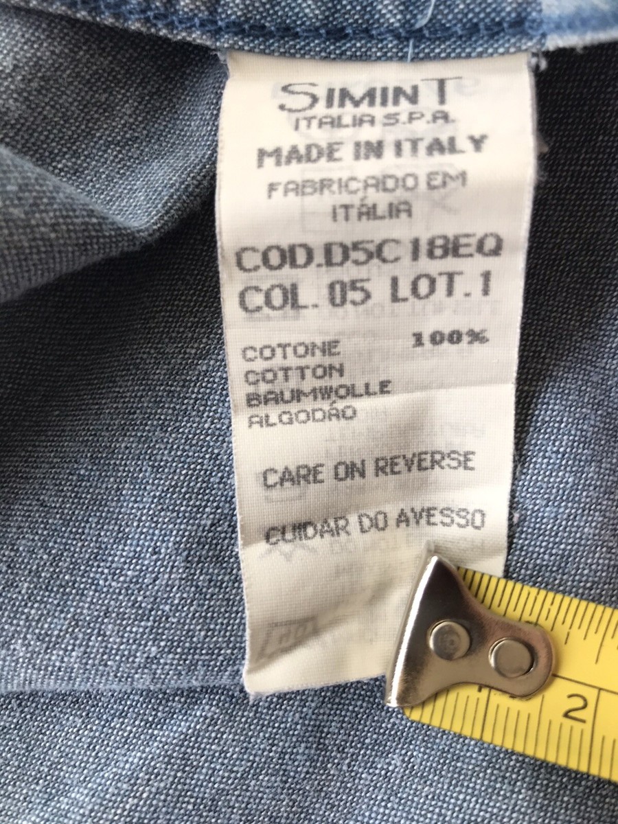 Armani Jeans MADE IN ITALY Blue Denim Vintage Large Shirt Genuine
