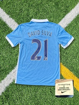 AUTHENTIC 2015 Man City Home David Silva #21 – Vintage Soccer