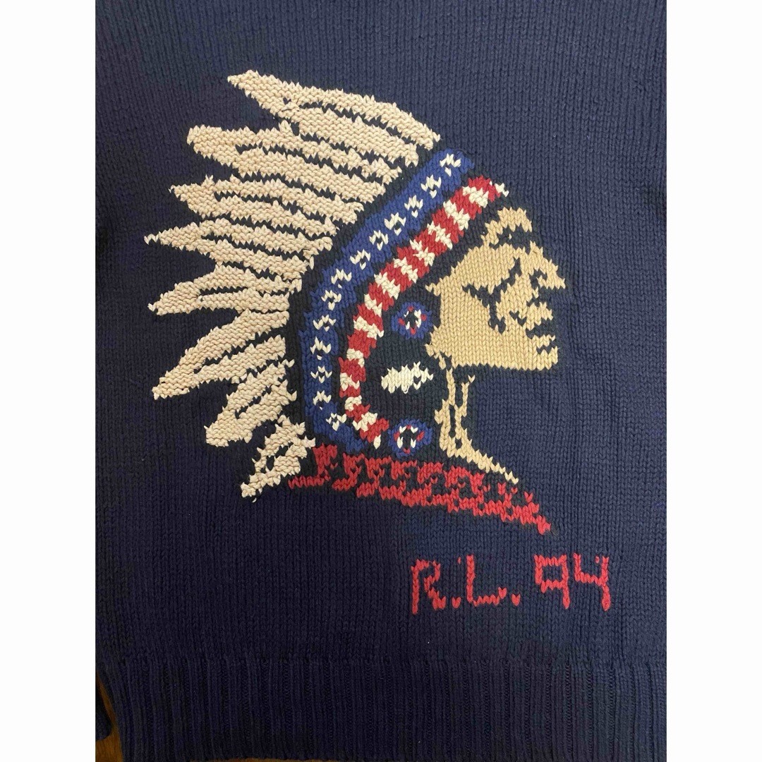 Vintage Ralph Lauren Polo 1994 Indian Head Knit Sweater Large Size