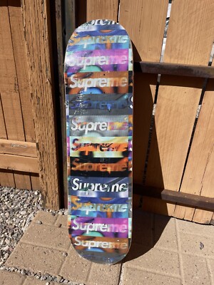 Supreme Distorted Logo Skateboard Deck - Black (Sealed) SS20 | eBay