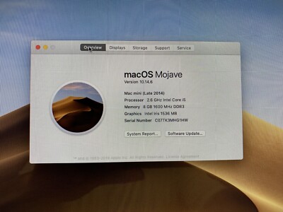 Mac Mini Late 2014 2.6GHz Intel Core i5 8GB RAM 1TB HD | eBay