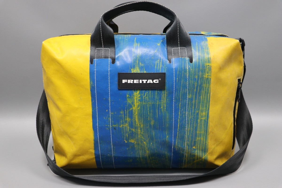 FREITAG F77 BEN Recycled Blue/Yellow PVC Crossbody Messenger