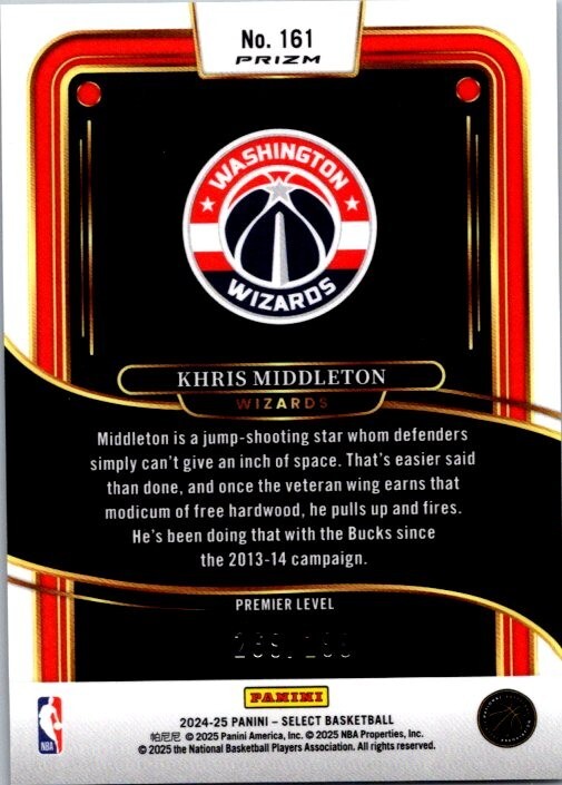 2024-25 Panini Select #161 Khris Middleton /299 Light Sky Blue