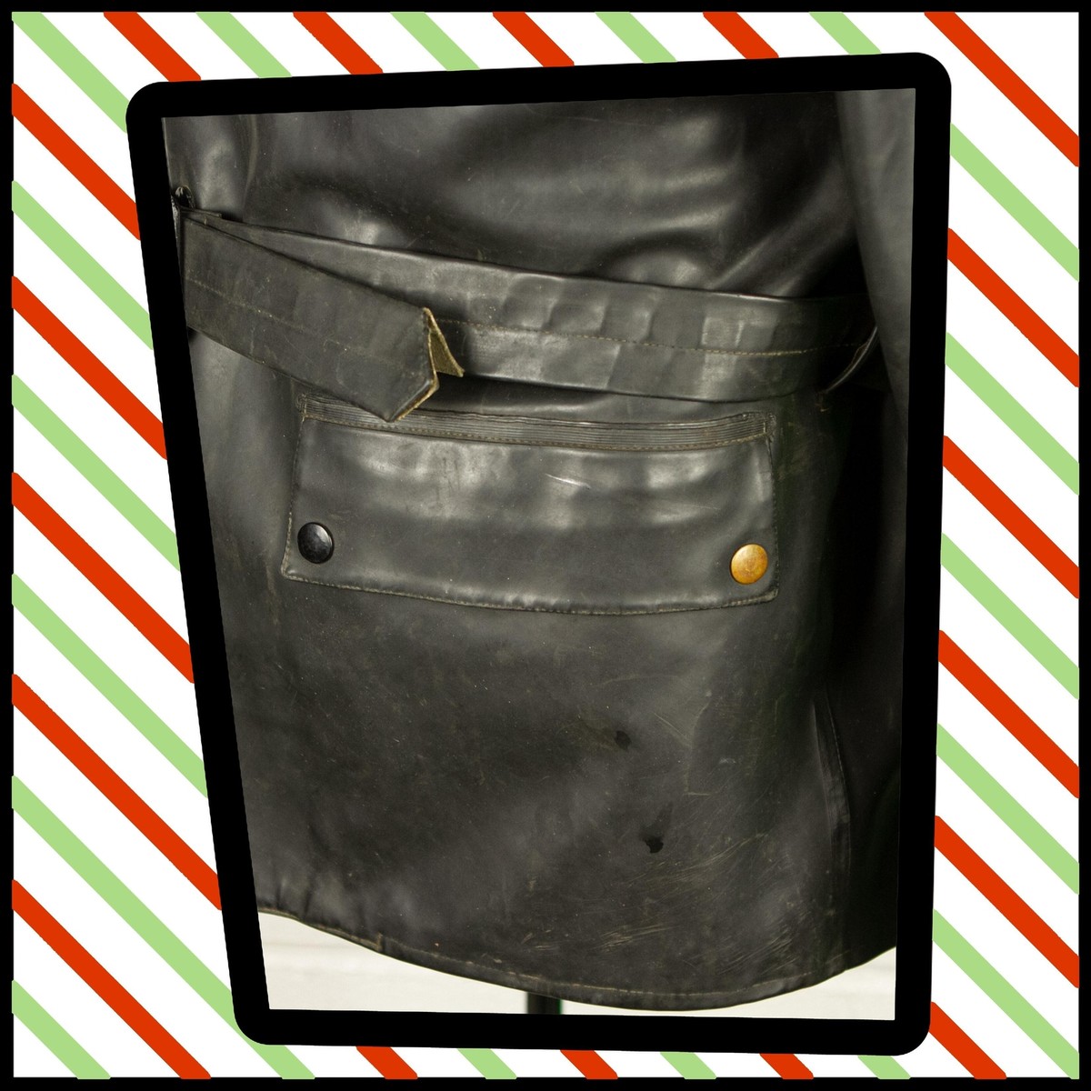 Vintage 50s BELSTAFF Rubber Black Prince JACKET Black Size L- XL