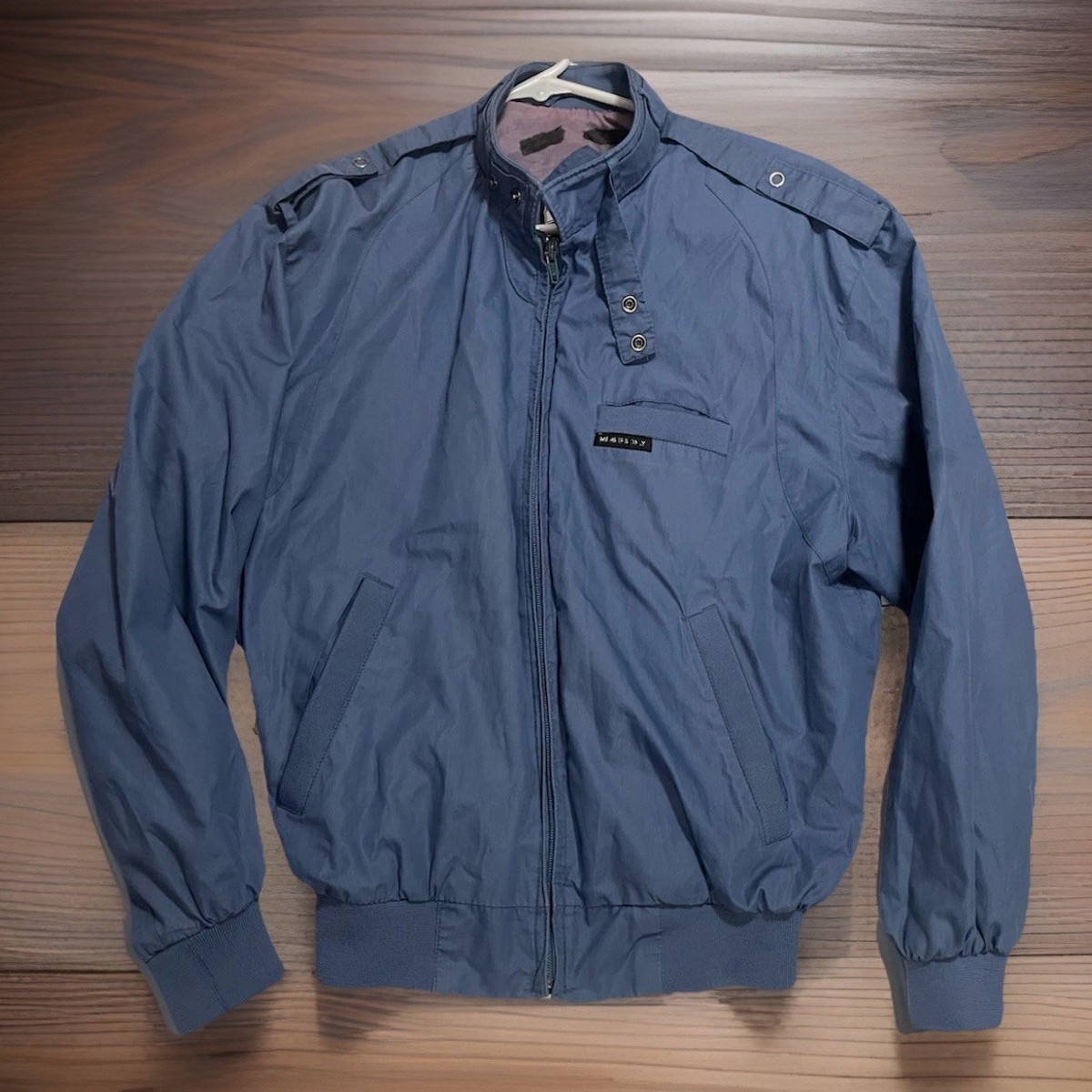 Vintage 80s Members Only Jacket Made in Korea Size 36 Light Blue