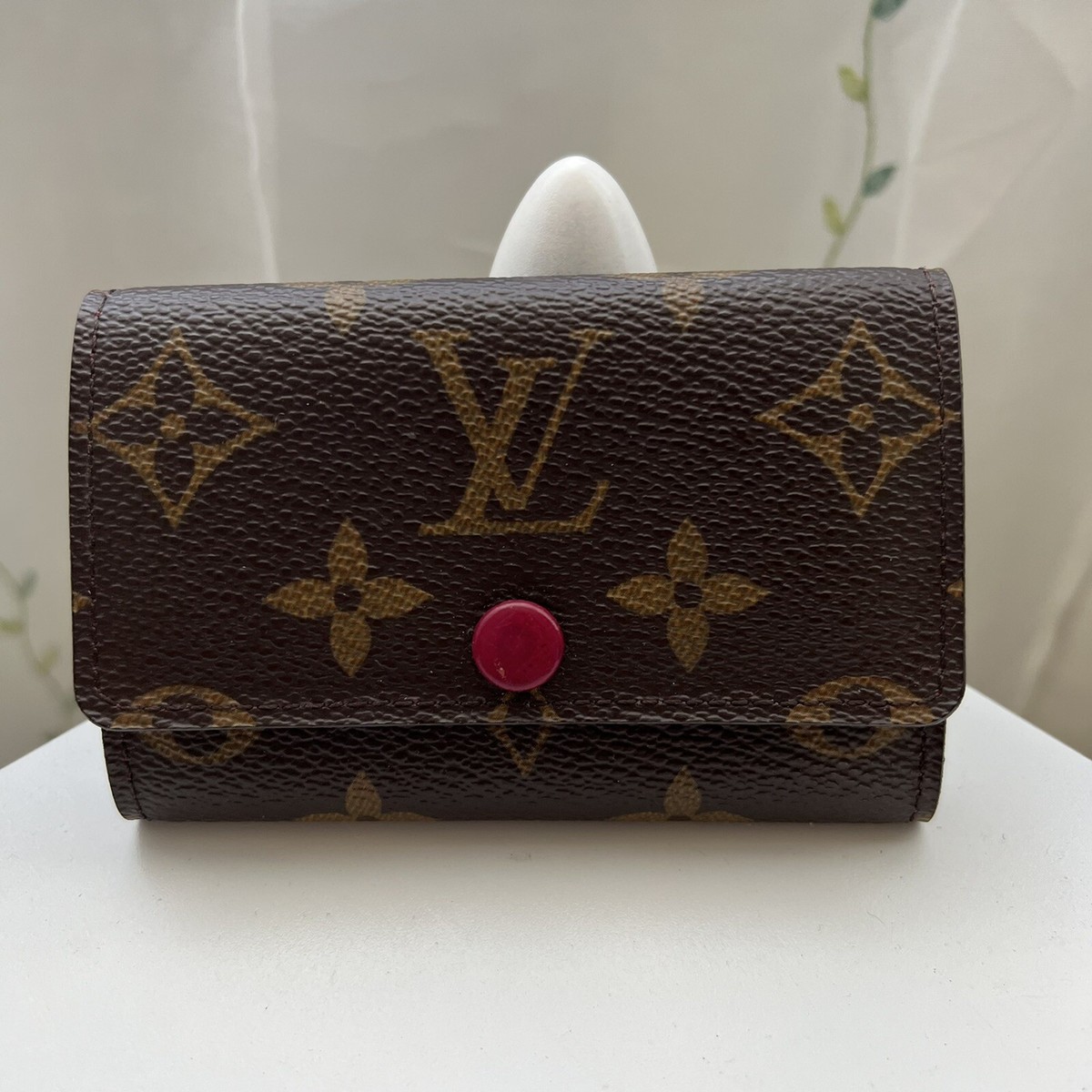 Louis Vuitton LV 6-Key Holder Monogram Fuchsia Pouch Wallet Pink
