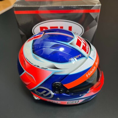 Haas F1 Romain Grosjean 1/2 helmet with autograph collection