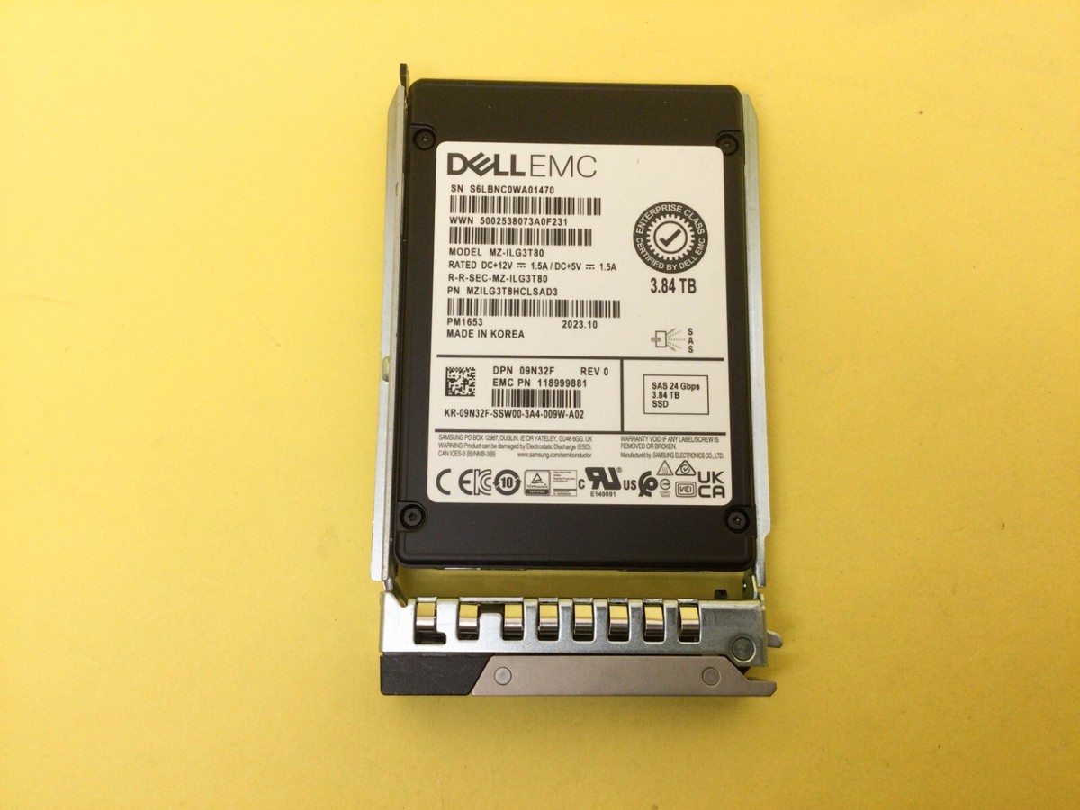 9N32F DELL 3.84TB SAS 24Gb/s Read Intensive 2.5