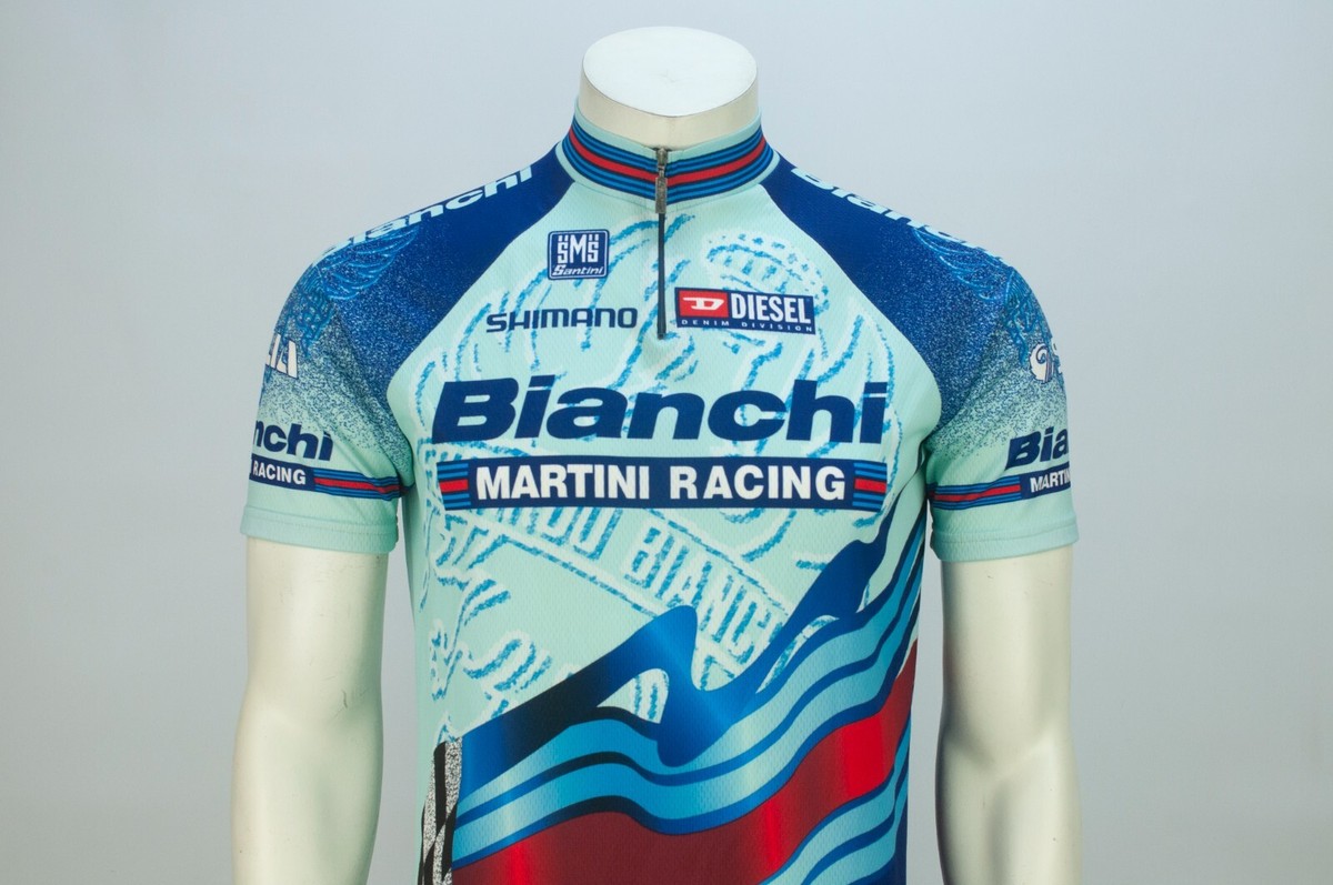 SMS Santini Bianchi Martini Racing Team Shimano 1/4 Zip Cycling