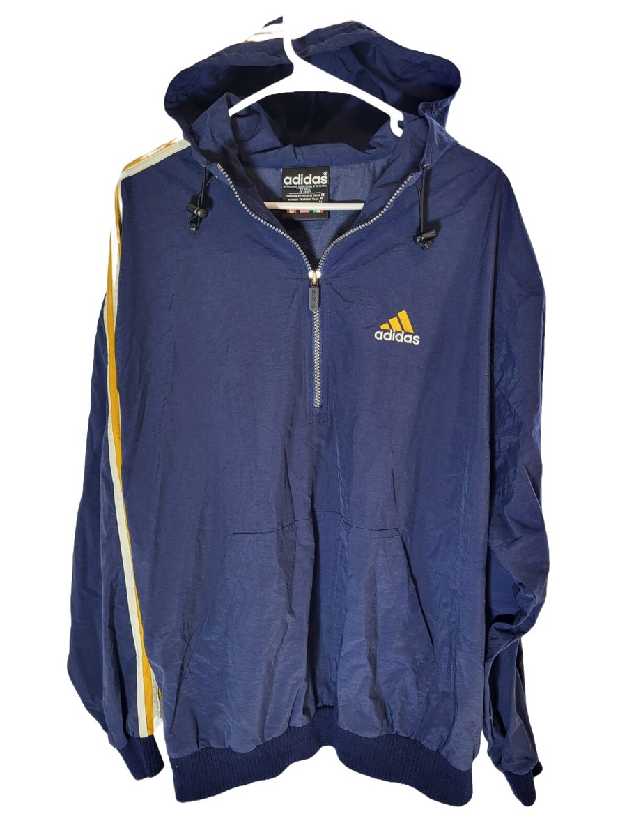 Men's Vintage Blue, Yellow, White Adidas Wind Breaker RN 88387 CA