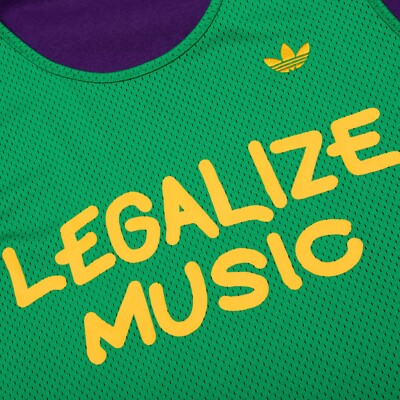 ADIDAS x DJ Kerwin Frost 'Legalize Music ' SS T-Shirt Green/Purple