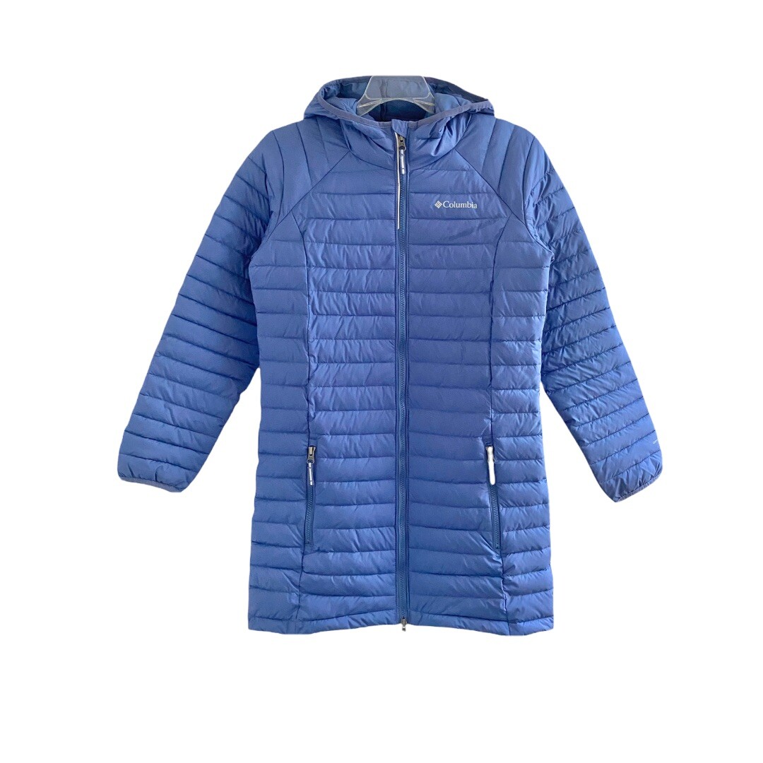 Columbia White Out Omni-Heat Hooded Puffer Coat Youth Girls Size L