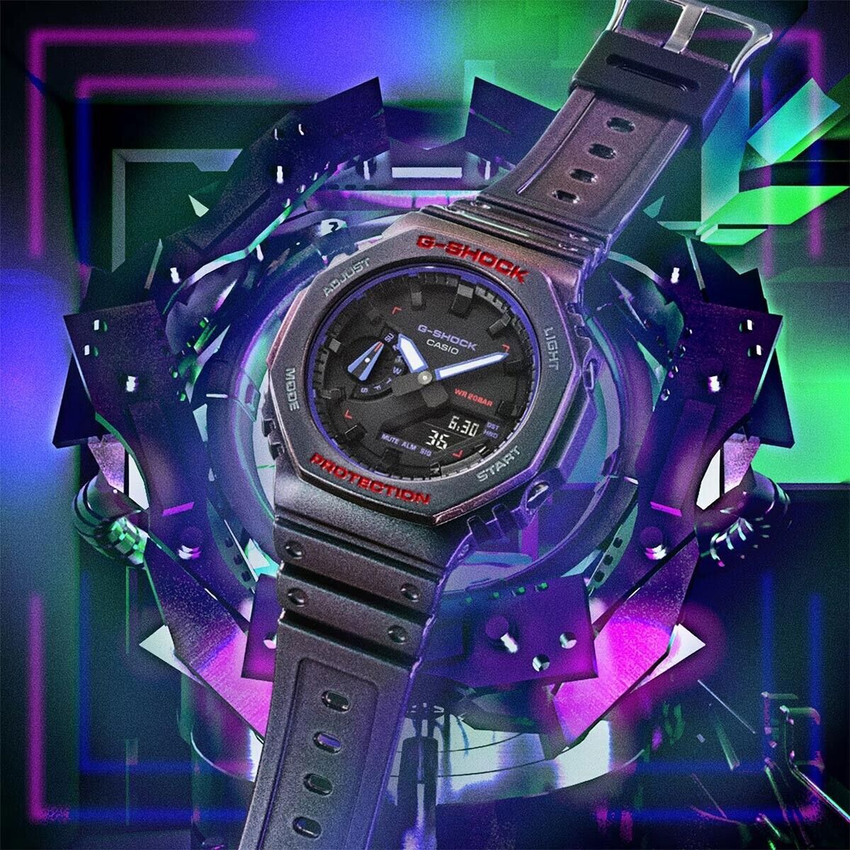 CASIO G-Shock Bluetooth Purple Green Polarised Analog-Digital